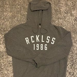 Young & Reckless, Grey, Light-Blue, Women’s Sweatshirt, Medium